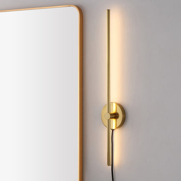 Anton 27.25" Modern Minimalist Iron Adjustable Bar Integrated LED Plug-In Sconce - JONATHAN Y